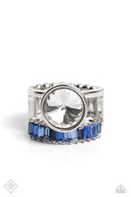 Load image into Gallery viewer, Balanced Bravura- Blue and Silver Ring- Paparazzi Accessories