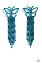 Load image into Gallery viewer, Billowing Butterflies- Blue Earrings- Paparazzi Accessories