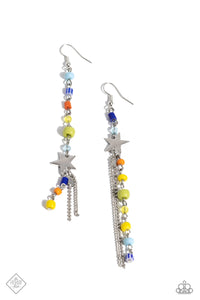 Candid Collision- Multicolored Silver Earrings- Paparazzi Accessories