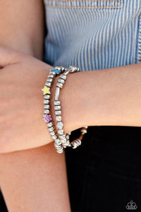 Charming Campaign- Multicolored Silver Bracelet- Paparazzi Accessories