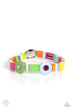Load image into Gallery viewer, Colorblock Cameo- Multicolored Silver Bracelet- Paparazzi Accessories