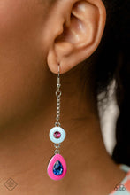 Load image into Gallery viewer, Colorblock Canvas- Multicolored Silver Earrings- Paparazzi Accessories