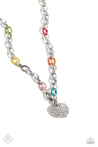 Colorful Candidate- Multicolored Silver Necklace- Paparazzi Accessories
