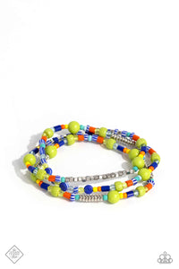 Confident Collision- Multicolored Silver Bracelet- Paparazzi Accessories