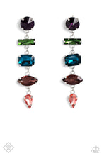 Load image into Gallery viewer, Connected Confidence- Multicolored Silver Earrings- Paparazzi Accessories
