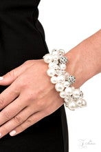 Load image into Gallery viewer, Couture Celebrator- White and Silver Zi Bracelet- Paparazzi Accessories