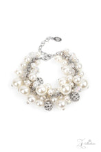 Load image into Gallery viewer, Couture Celebrator- White and Silver Zi Bracelet- Paparazzi Accessories