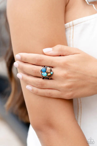 Crafted Collection- Blue and Brass Ring- Paparazzi Accessories