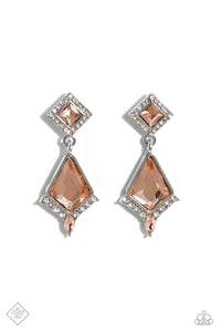 Dapper Display- Orange and Silver Earrings- Paparazzi Accessories