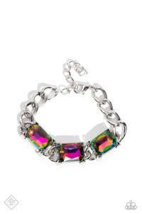 Dazzling Debut- Multicolored Silver Bracelet- Paparazzi Accessories
