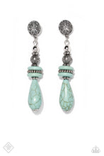 Load image into Gallery viewer, Desert Fever- Blue and Silver Earrings- Paparazzi Accessories