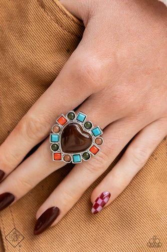Desertscape Decadence- Brown Multicolored Ring- Paparazzi Accessories