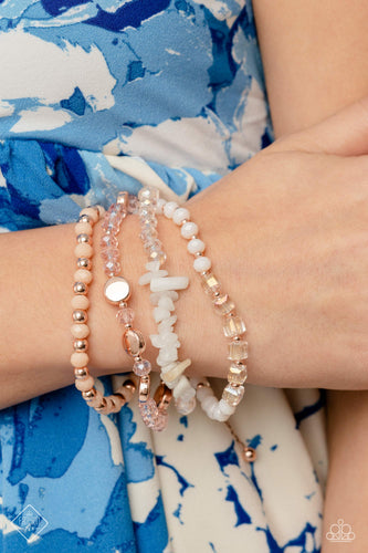 Dewy Delight- White and Rose Gold Bracelet- Paparazzi Accessories