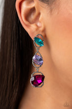 Load image into Gallery viewer, Dimensional Dance- Multicolored Silver Earrings- Paparazzi Accessories