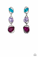 Load image into Gallery viewer, Dimensional Dance- Multicolored Silver Earrings- Paparazzi Accessories
