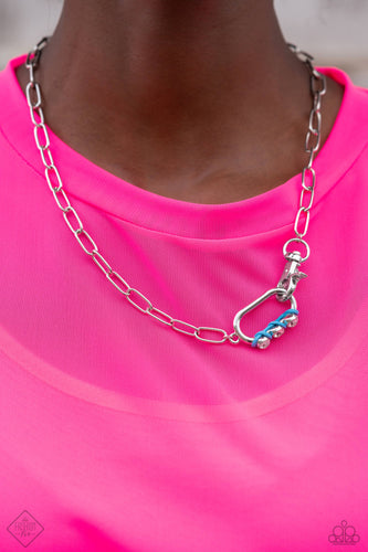 Don't Want TO Miss A STRING- Blue and Silver Necklace- Paparazzi Accessories