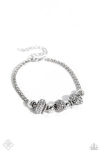 Load image into Gallery viewer, Draped Dedication- White and Silver Bracelet- Paparazzi Accessories