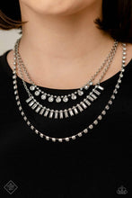 Load image into Gallery viewer, Dripping In Stardust- White and Silver Necklace- Paparazzi Accessories