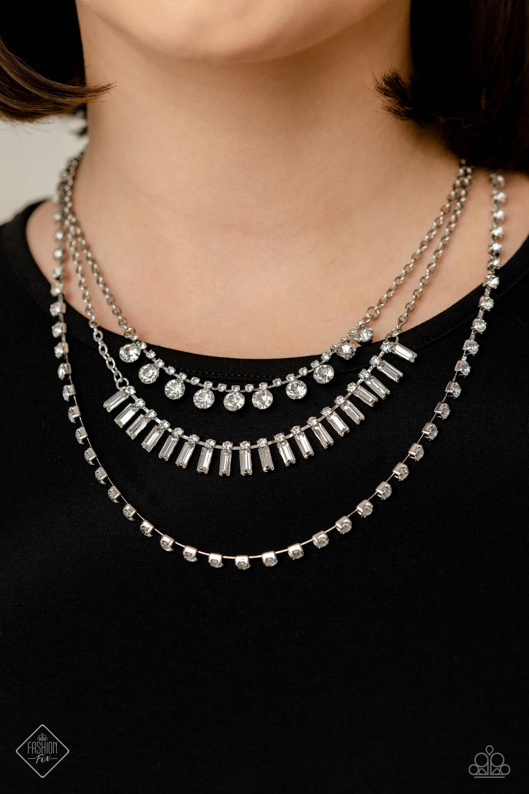 Dripping In Stardust- White and Silver Necklace- Paparazzi Accessories