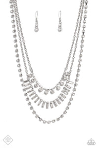 Dripping In Stardust- White and Silver Necklace- Paparazzi Accessories