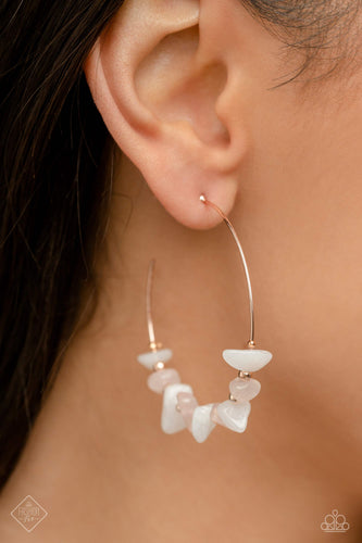 Euphoric Enjoyment- White and Rose Gold Earrings- Paparazzi Accessories