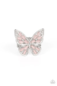 Flying Fashionista- Pink and Silver Ring- Paparazzi Accessories