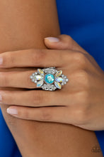 Load image into Gallery viewer, GLISTEN Here- Blue and Silver Ring- Paparazzi Accessories