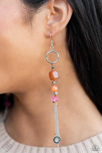 Gardening Gesture- Orange and Silver Earrings- Paparazzi Accessories