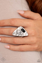 Load image into Gallery viewer, High-End Headline- Black and Silver Ring- Paparazzi Accessories