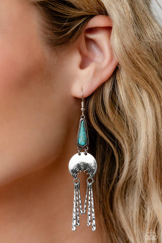 Highland Haute- Blue and Silver Earrings- Paparazzi Accessories