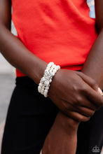 Load image into Gallery viewer, How Do You Do!- White and Silver Bracelet- Paparazzi Accessories