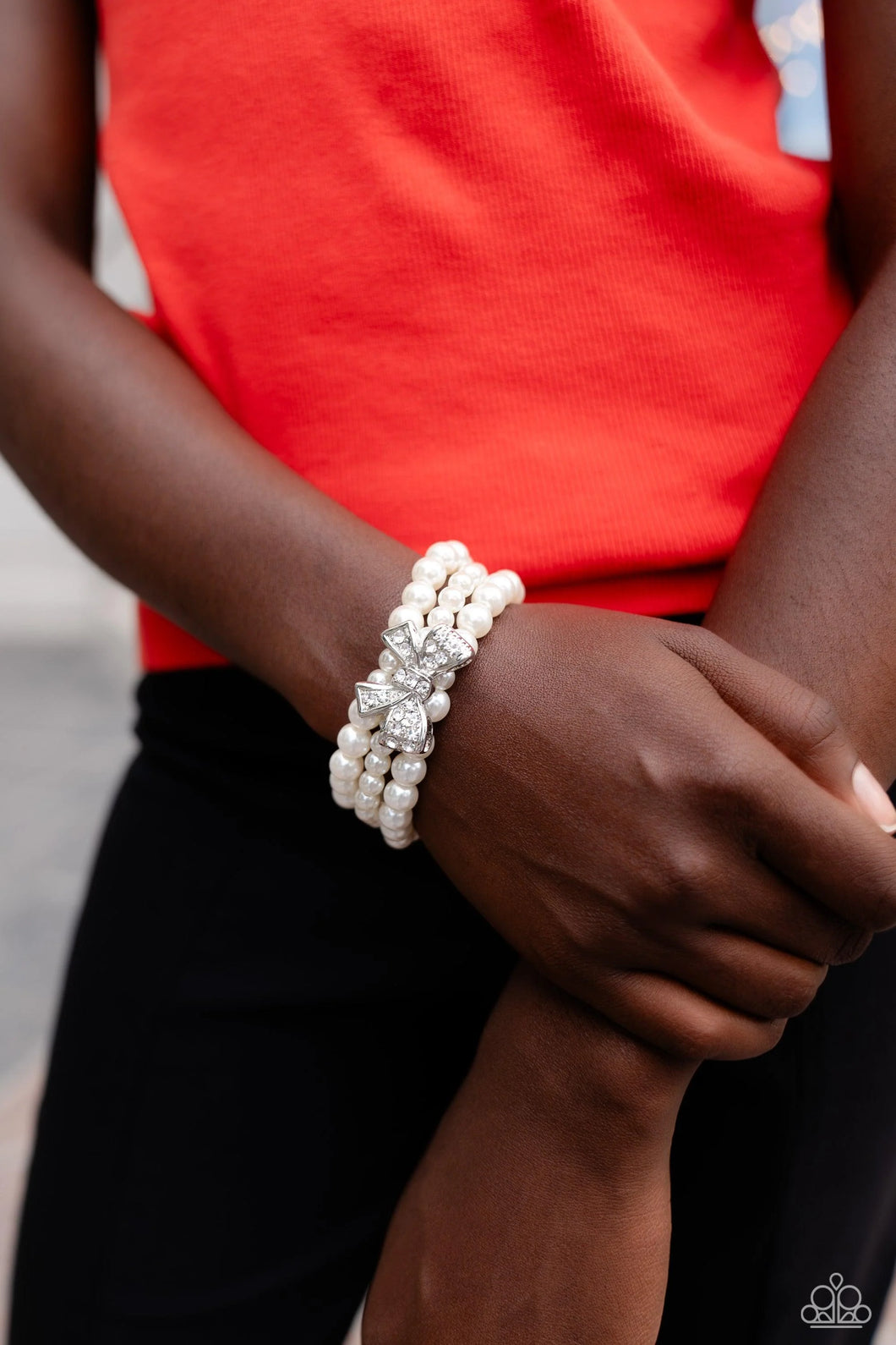 How Do You Do!- White and Silver Bracelet- Paparazzi Accessories