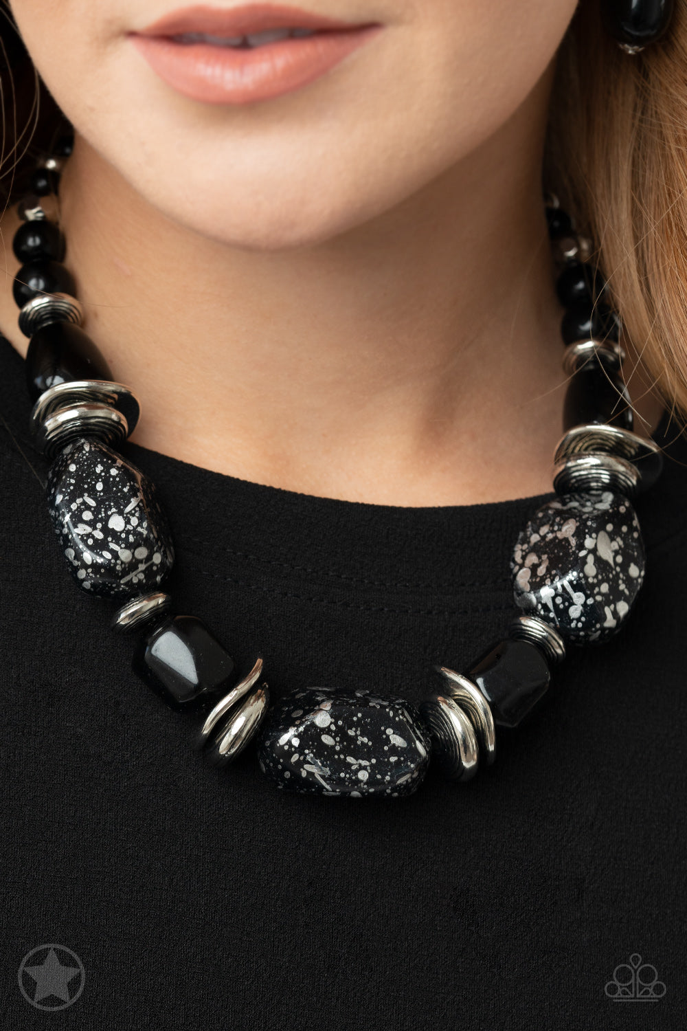 In Good Glazes- Black and Silver Necklace- Paparazzi Accessories