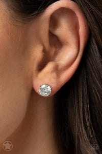 Just In TIMELESS- White and Silver Earrings- Paparazzi Accessories