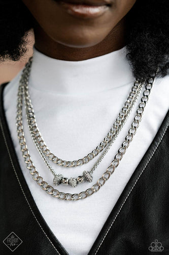 Layered Loyalty- White and Silver Necklace- Paparazzi Accessories
