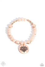 Load image into Gallery viewer, Leisurely Lotus- White and Rose Gold Bracelet- Paparazzi Accessories