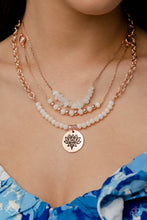 Load image into Gallery viewer, Lotus Luxury- White and Rose Gold Necklace- Paparazzi Accessories