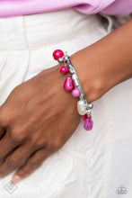 Load image into Gallery viewer, Lush Landscaping- Pink and Silver Bracelet- Paparazzi Accessories