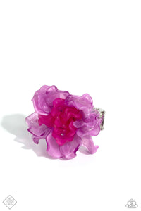 Lush Lotus- Pink and Silver Ring- Paparazzi Accessories