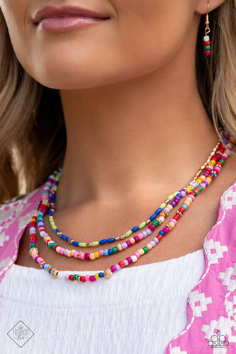 Multicolored Mashup- Multicolored Gold Necklace- Paparazzi Accessories