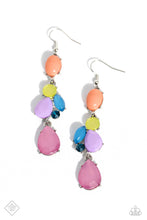 Load image into Gallery viewer, Mystifying Matinee- Multicolored Silver Earrings- Paparazzi Accessories