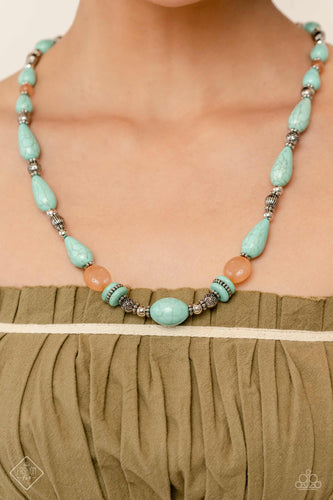 Nile River Redux- Blue and Silver Necklace- Paparazzi Accessories
