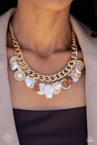 Now SEA Here- White and Gold Necklace- Paparazzi Accessories