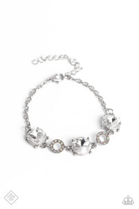 Once Upon A Treasure- White and Silver Bracelet- Paparazzi Accessories