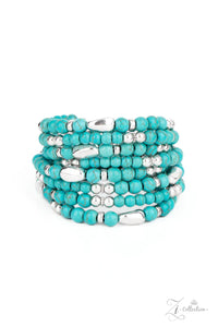 Party Crusher- Blue and Silver Zi Bracelet- Paparazzi Accessories