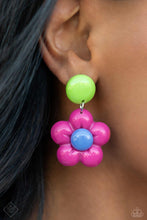 Load image into Gallery viewer, Poppin Posies- Pink Multicolored Earrings- Paparazzi Accessories