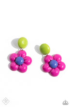 Load image into Gallery viewer, Poppin Posies- Pink Multicolored Earrings- Paparazzi Accessories