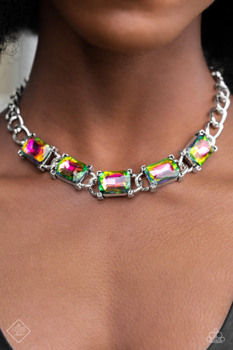 Radiating Review- Multicolored Silver Necklace- Paparazzi Accessories