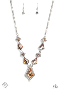 Sharp Showroom- Orange and Silver Necklace- Paparazzi Accessories