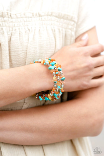 Stacking Stones- Orange and Blue Bracelet- Paparazzi Accessories